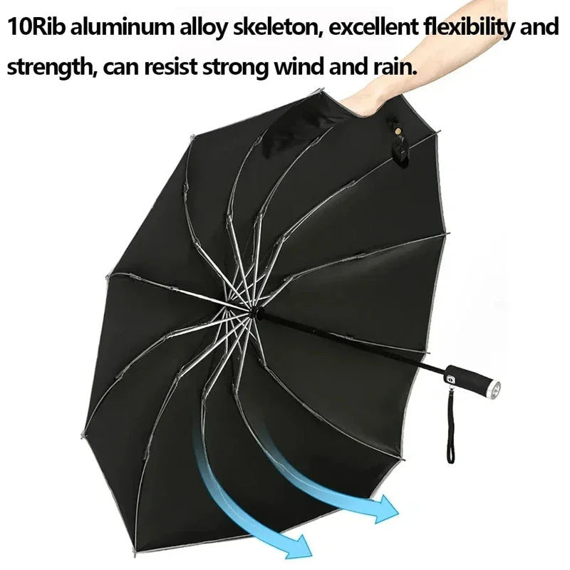Lenovo Umbrella Windproof Strong With Reflective Stripe Reverse Automatic Fold Umbrella UV Umbrella Insulation Portable Parasol    Your Coastal Marketplace | Shoreshopper.com