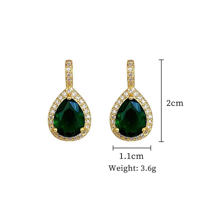 2pcs/set Jewelry Sets Women Elegant Waterdrop Green Rhinestone Pendant Necklace stud Earrings Wedding Dress Bridal Jewelry Set    Home Decor Supply | Online Retail | ShoreShopper.com