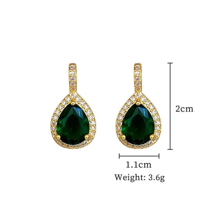 2pcs/set Jewelry Sets Women Elegant Waterdrop Green Rhinestone Pendant Necklace stud Earrings Wedding Dress Bridal Jewelry Set    Home Decor Supply | Online Retail | ShoreShopper.com