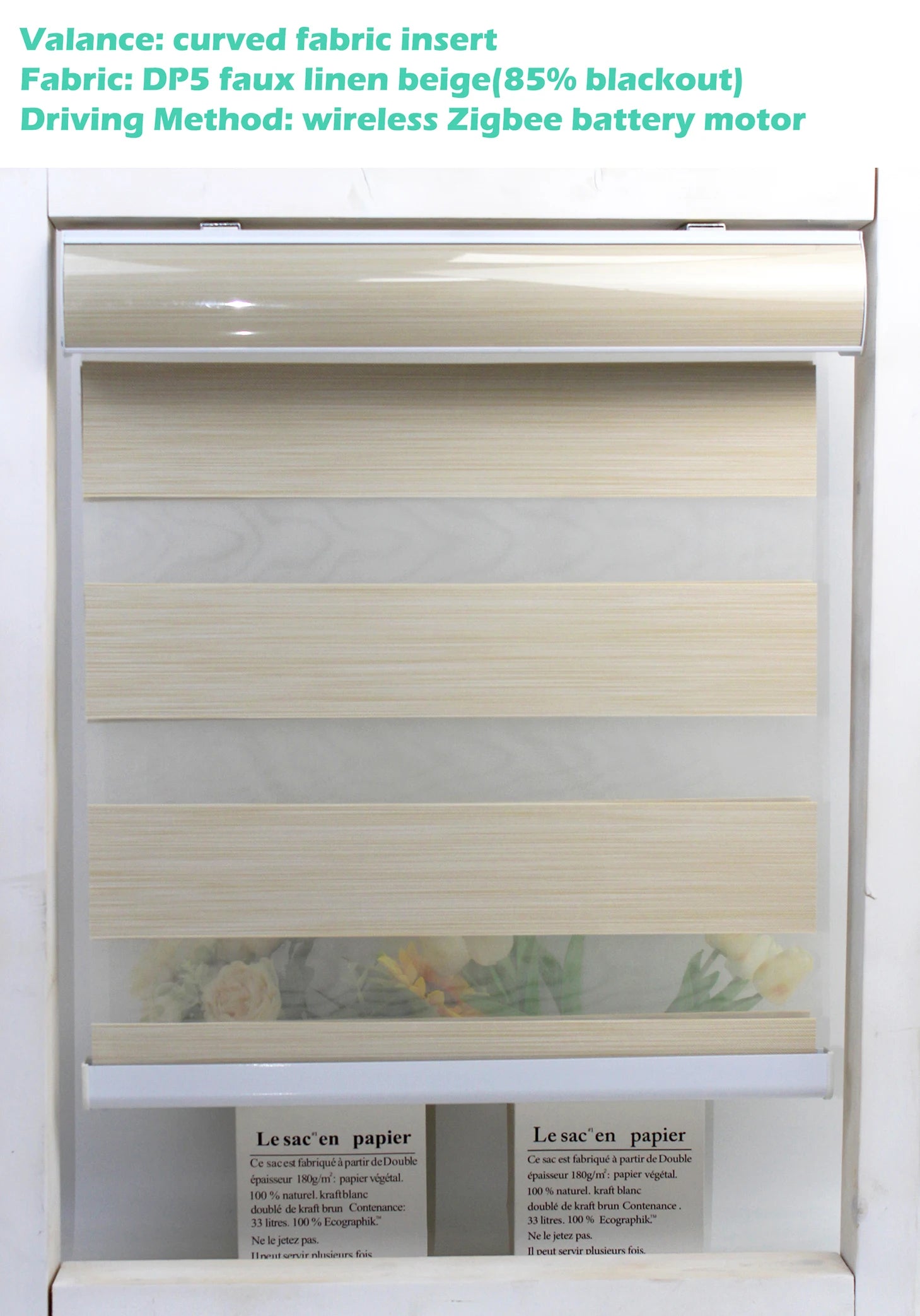 Decopedia Custom Made Zebra Blinds for Windows Motorized Roller Blinds Blackout Day and Night Window Blinds for Sliding Door - ShoreCo.Shop