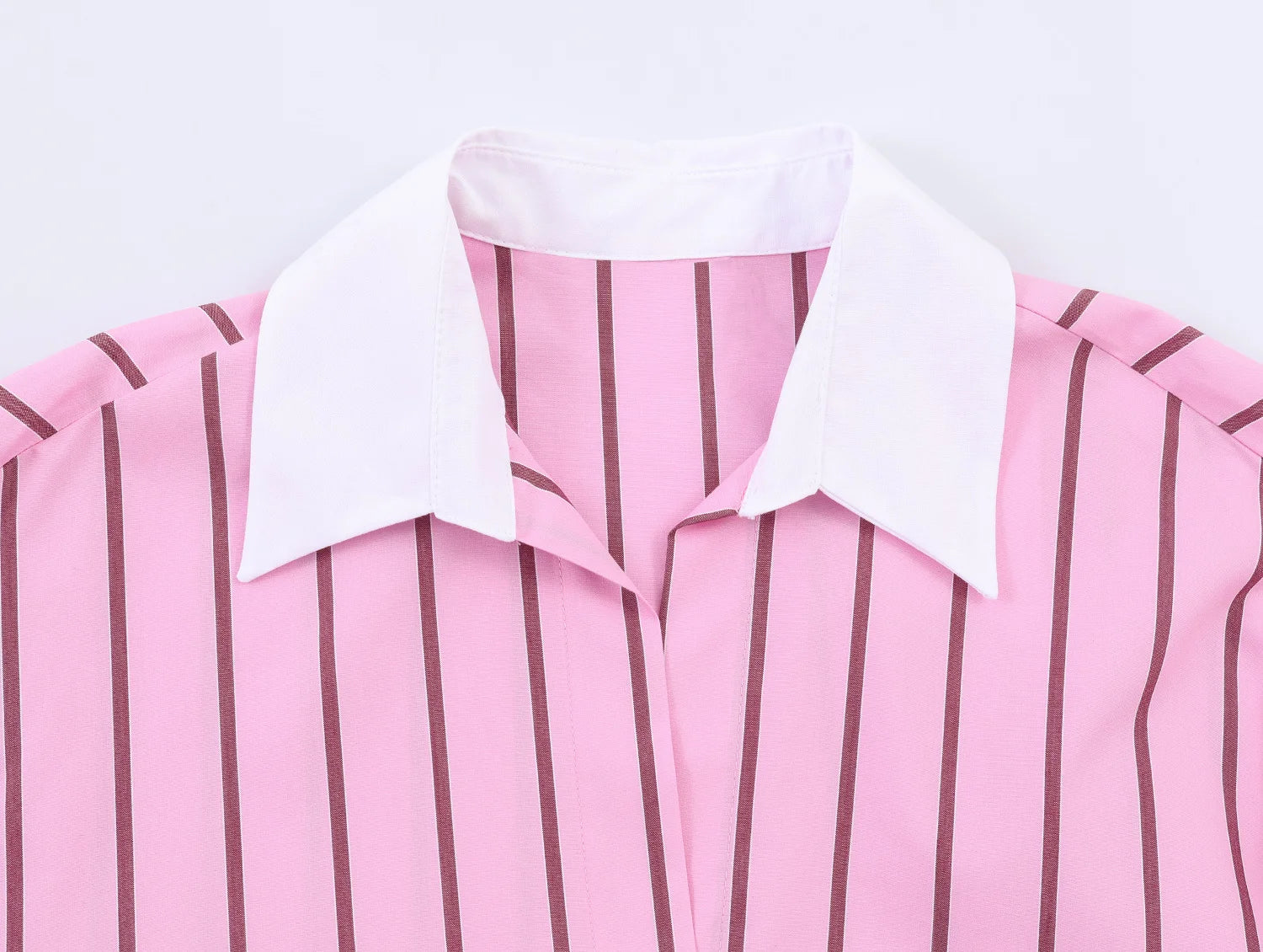 HH Women Spring Casual Shirt Pink Striped Lapel Long Sleeve Single Breasted Fashion Female Elegant Loose Versatile Blouse Mujer    Your Coastal Marketplace | Shoreshopper.com