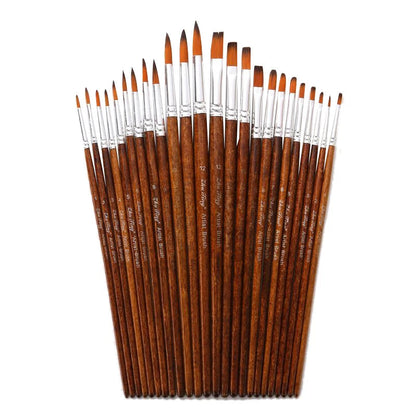 12 Pcs/set Nylon Hair Wooden Handle Watercolor Paint Brush Pen Set Learning DIY Oil Acrylic Painting Art Paint Brushes Supplies    Home Decor Supply | Online Retail | ShoreShopper.com
