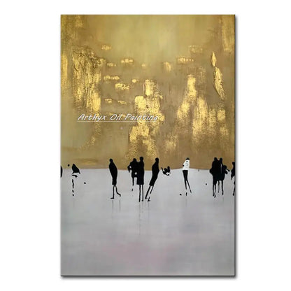 Arthyx,Handpainted Texture Abstract Golden Oil Paintings,Modern Canvas Art Large Wall Pictures Living Room Decor Home Decoration    Home Decor Supply | Online Retail | ShoreShopper.com