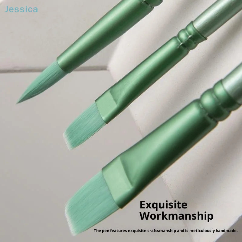 ♥Nylon Bristle Wooden Handle Pointed And Flat Watercolor Paintbrush Set For Art, Acrylic, Gouache, And Oil Painting    Home Decor Supply | Online Retail | ShoreShopper.com