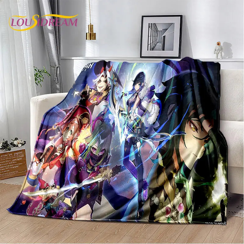 Genshin Impact Cartoon Game Soft Plush Blanket,Flannel Blanket Throw Blanket for Living Room Bedroom Bed Sofa Picnic Cover Kids    Your Coastal Marketplace | Shoreshopper.com