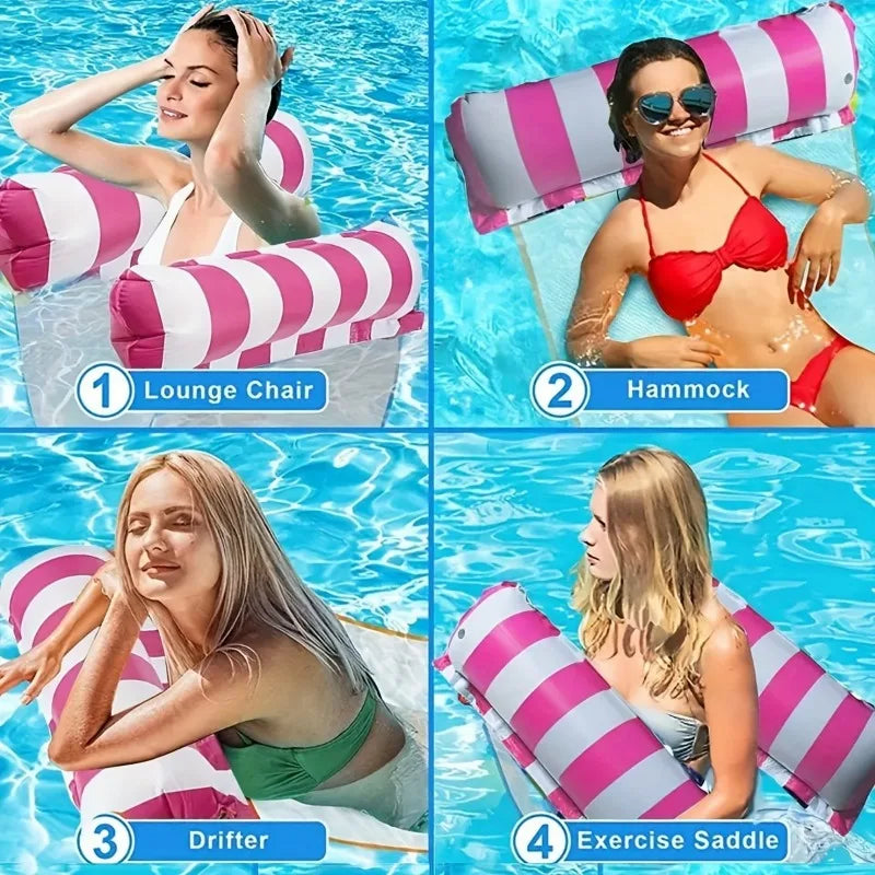 Swimming Pool Loungers, Inflatable Float Beds, Foldable Striped Swimming Floats, Pool Parties, Beach Accessories    Your Coastal Marketplace | Shoreshopper.com
