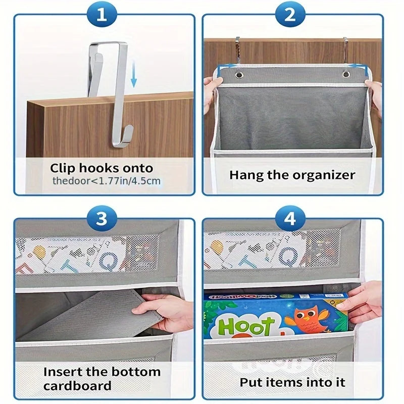 5-Shelf Hanging Storage Organizer - Behind Door, Anti-Tilt, 5 Large Capacity Pockets, Suitable for Bedroom, Bathroom    Home Decor Supply | Online Retail | ShoreShopper.com