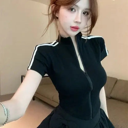 Short-sleeved T Shirt For Women Sweet And Spicy Pure Desire Design Sense Slim And Slimming T-shirt    Your Coastal Marketplace | Shoreshopper.com