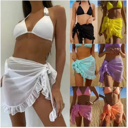 Beachwear Wraps Bikini Cover Ups Tassel Dress Bikini Summer Mesh Mini Ruffle Skirt for Women Candy Bathing Skirt Girls Swimsuit    Your Coastal Marketplace | Shoreshopper.com