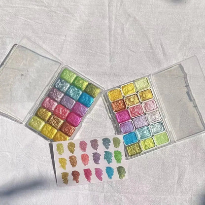Master Grade 16 Colors Pearlescent Solid Watercolor Paint Mineral Nail Art Flower Painting Dyeing Tool Thangka ES    Home Decor Supply | Online Retail | ShoreShopper.com