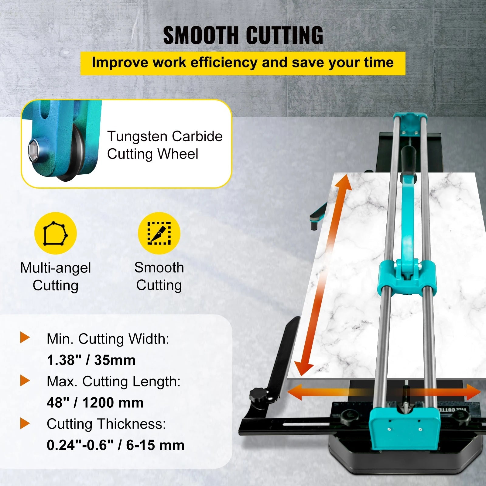 SucceBuy 1200MM Tile Cutter High Precision Manual Ceramic Floor Tiles Tile Cutter  48 In Cutting Machine for Precision Cutting    Home Decor Supply | Online Retail | ShoreShopper.com