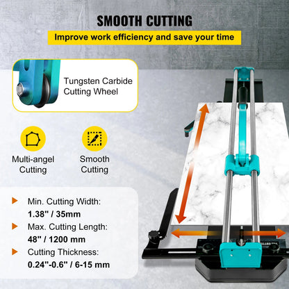 SucceBuy 1200MM Tile Cutter High Precision Manual Ceramic Floor Tiles Tile Cutter  48 In Cutting Machine for Precision Cutting    Home Decor Supply | Online Retail | ShoreShopper.com