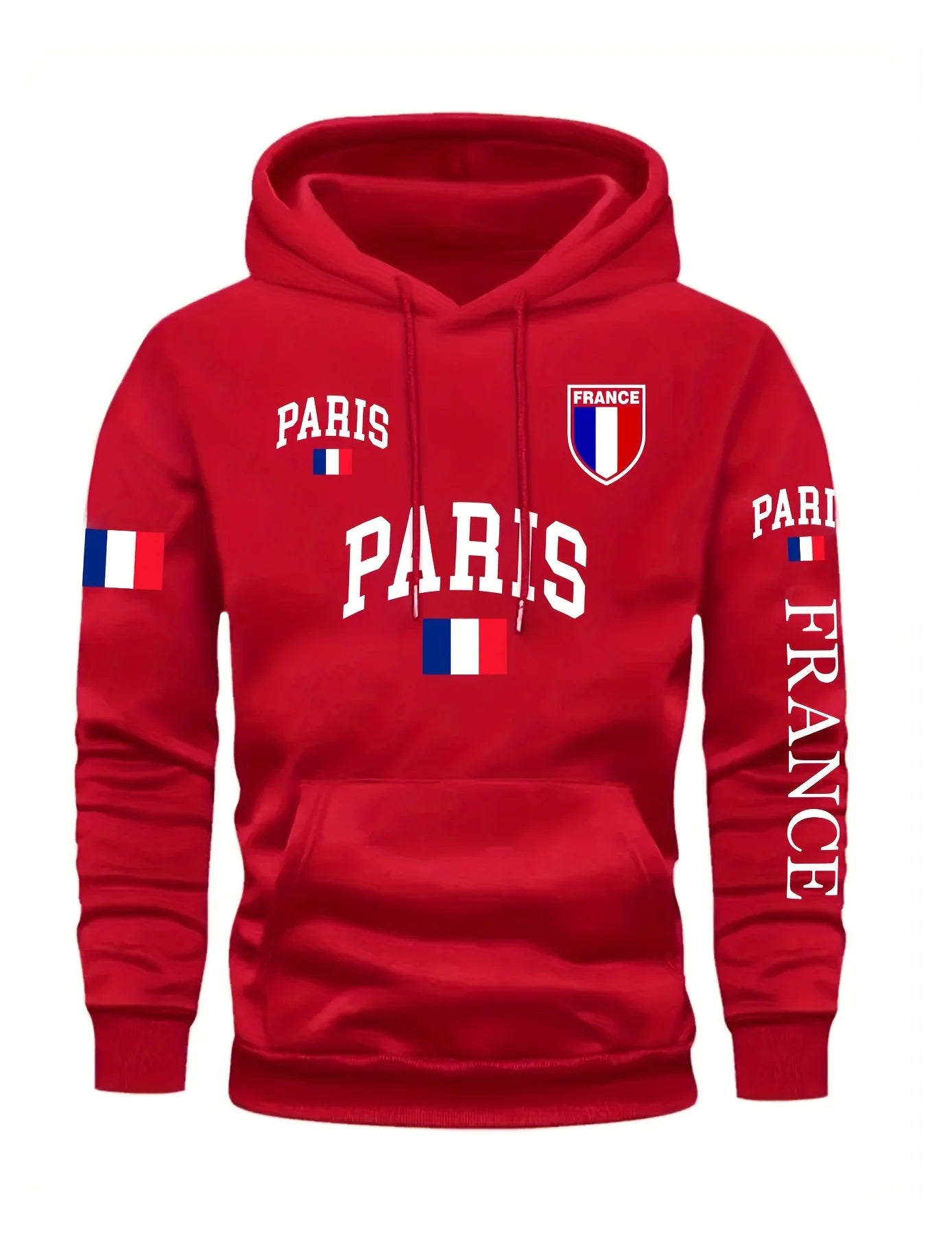 Men's Paris France Flag Letter Graphic Hoodie Pullover Kangaroo Pocket Ribbed Cuffs Machine Washable Autumn Winter Sweatshirt    Home Decor Supply | Online Retail | ShoreShopper.com