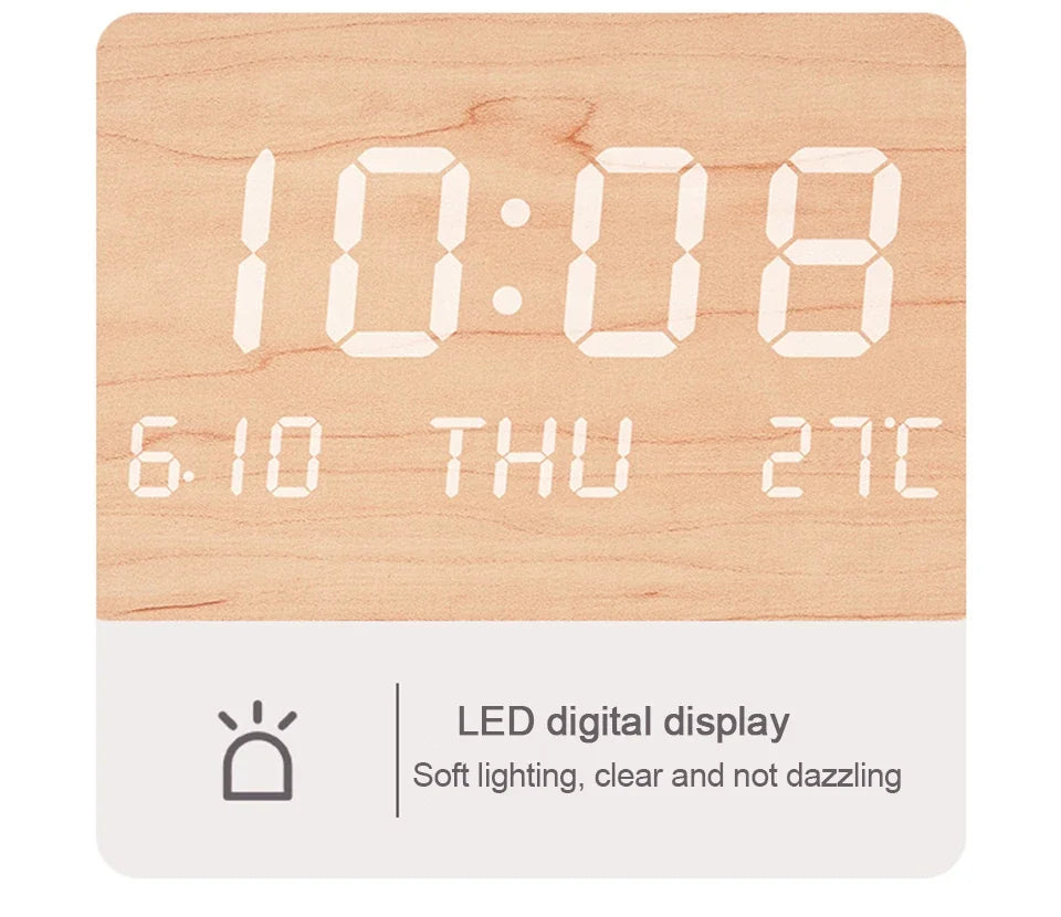 LED Digital Wall Clock Temperature Date Time Multi-function Display Living Room Home Bedroom Silent Clock Fashion Wall Clock    Home Decor Supply | Online Retail | ShoreShopper.com