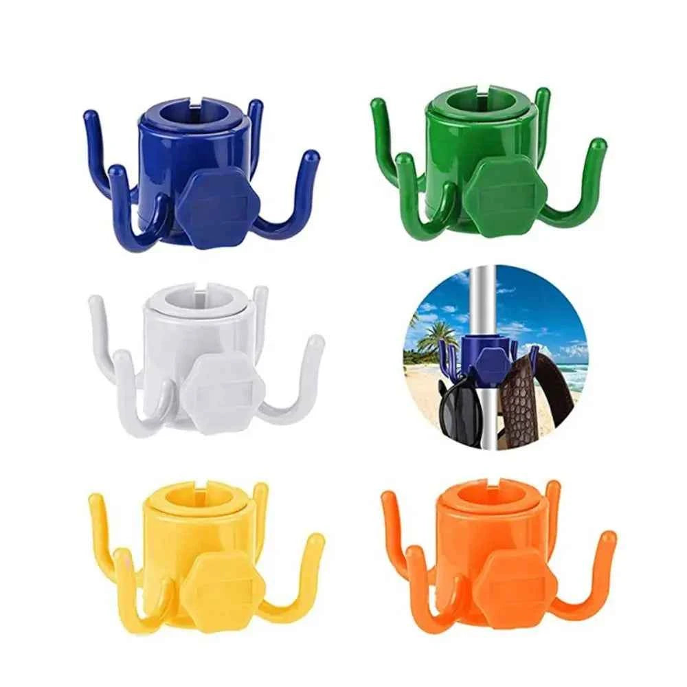 Portable Outdoor Beach Umbrella Hooks Hanger Versatile Space-saving Four-corner Hook Useful Wear-resistant Umbrella Accessories