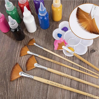 Paint Brushes 5 Pieces Fan Paint Brush Artists Nylon Brushes for Acrylic, Watercolour and Oil Painting    Home Decor Supply | Online Retail | ShoreShopper.com