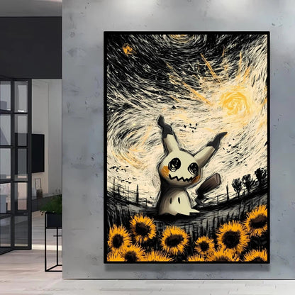 Van Gogh Style Pokemon Pikachu Wall Decoration Multiple Characters Are Available Creating A Unique Artistic Space for Your Home    Home Decor Supply | Online Retail | ShoreShopper.com