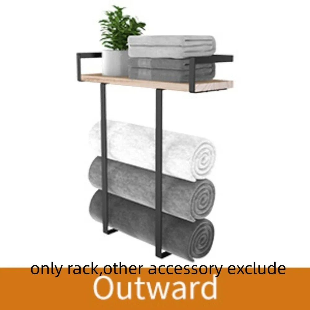Wood and Iron Bathroom Shelf Rectangle Shape Rust Proof Shower Shelf Large Capacity Space Saving Wall Mounted Shelf    Home Decor Supply | Online Retail | ShoreShopper.com