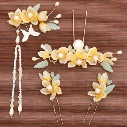 1 Set Ancient Headwear Hairpins Complete Super Immortal Made Headwear New Simple Pink flower Children's Ancient Headwear    Your Coastal Marketplace | Shoreshopper.com