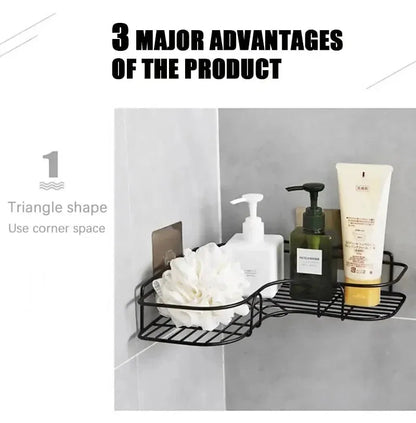Toilet Storage Rack Bathroom Shelf No-Drill Corner Shelf Shower Wall Mounted Shelf Bracket Bathroom Accessory Organizer Shampoo    Home Decor Supply | Online Retail | ShoreShopper.com