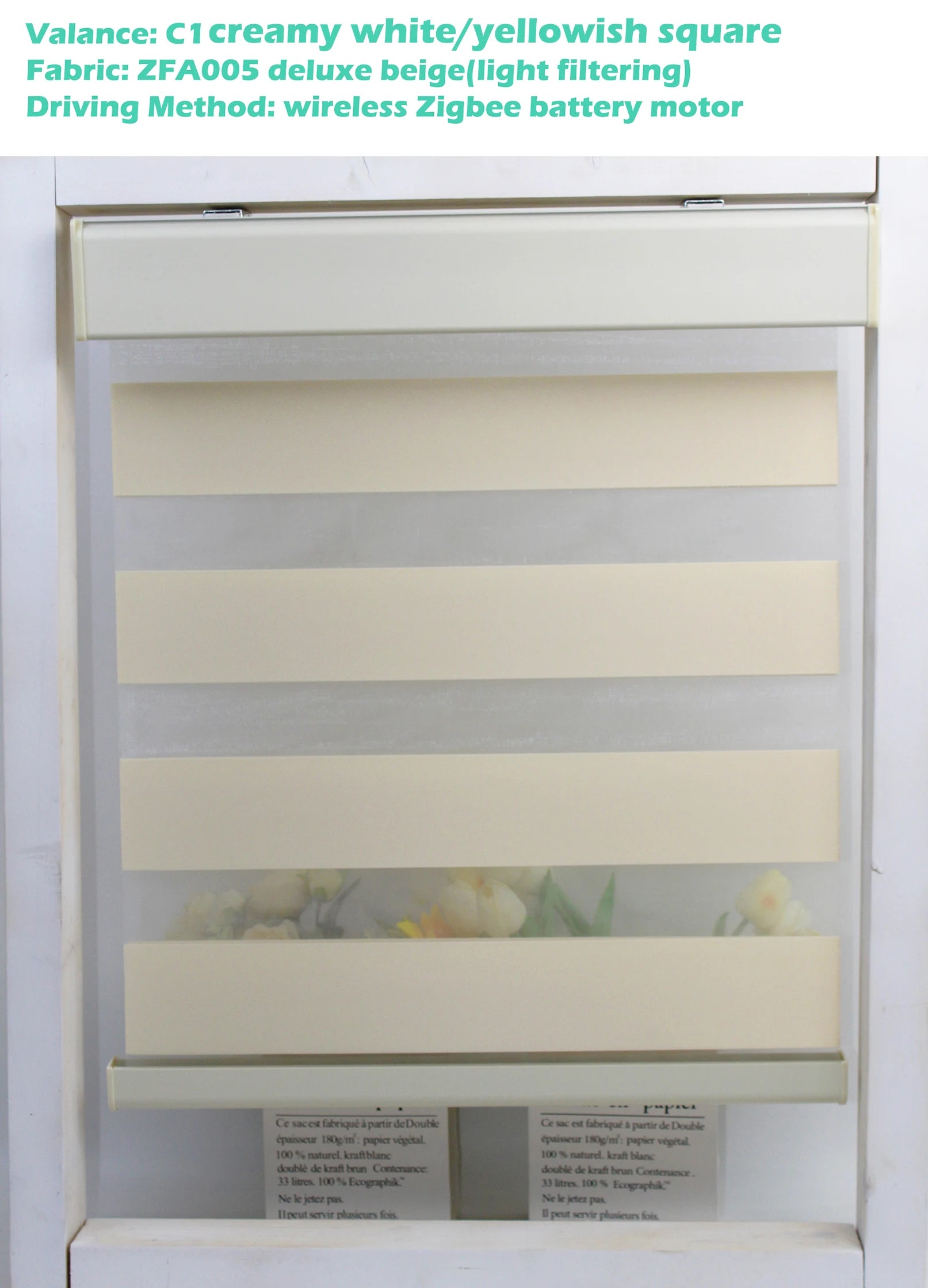 Decopedia Custom Made Zebra Blinds for Windows Motorized Roller Blinds Blackout Day and Night Window Blinds for Sliding Door - ShoreCo.Shop