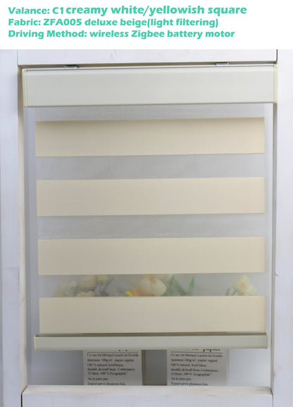 Decopedia Custom Made Zebra Blinds for Windows Motorized Roller Blinds Blackout Day and Night Window Blinds for Sliding Door - ShoreCo.Shop