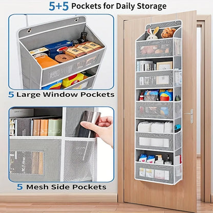 5-Shelf Hanging Storage Organizer - Behind Door, Anti-Tilt, 5 Large Capacity Pockets, Suitable for Bedroom, Bathroom    Home Decor Supply | Online Retail | ShoreShopper.com