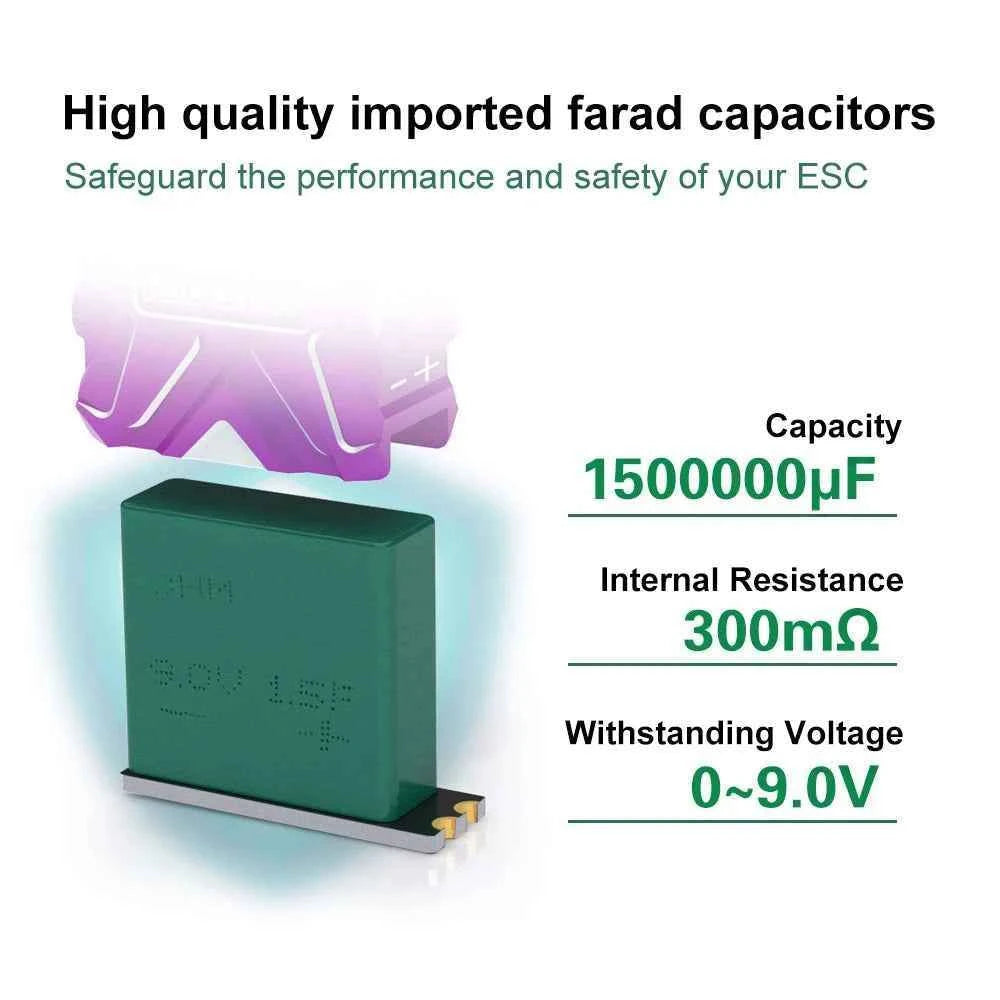 ROCKET-RC Metal Capacitor 1500000μF Capacity 300mΩ Resistance 0~9.0V Withstanding Voltage A1 Version For  1/10 RC RV Drift Cars