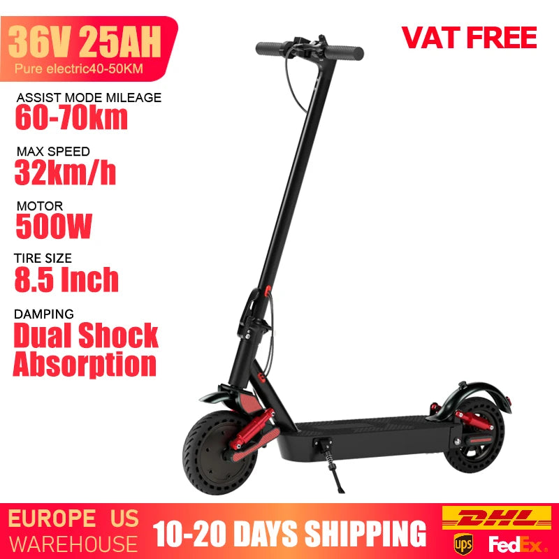 HUANCI D06 500W e scooter Electric Scooters 32km/h escooters Escooter scooter electric for adults eScooter Dual Shock Absorbers - ShoreCo.Shop