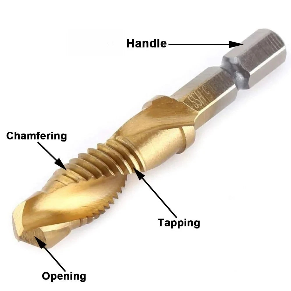 LiYu Shank Titanium Plated HSS Screw Thread Metric Tap Drill Bits Screw Machine Compound Tap M3 M4 M5 M6 M8 M10 Hand Tools    Home Decor Supply | Online Retail | ShoreShopper.com