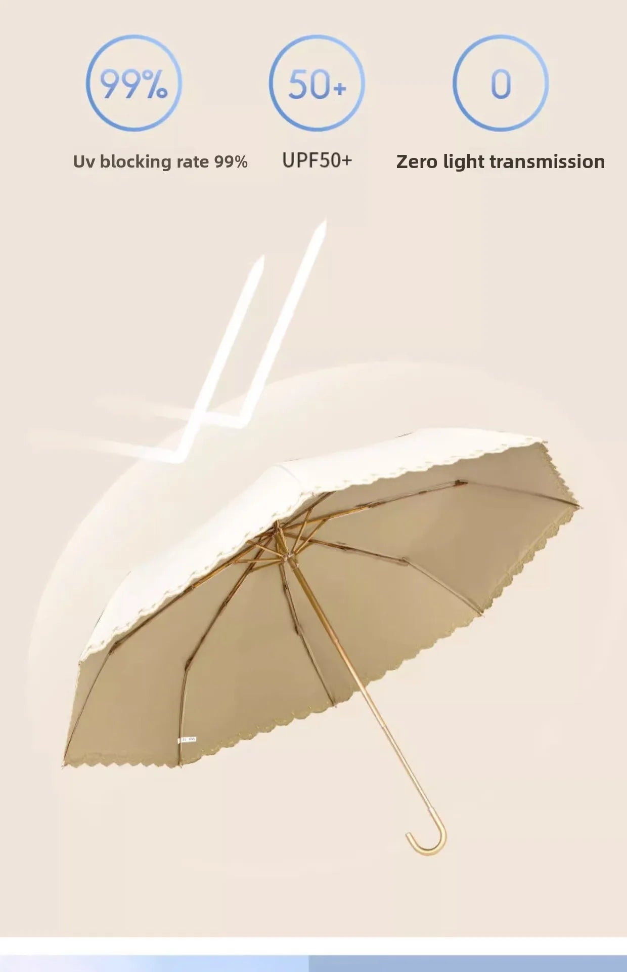 1pc Embroidered Sun Umbrella for Women Sun Protection and UV Protection All-weather Curved Hook Umbrella Folding Umbrella    Your Coastal Marketplace | Shoreshopper.com