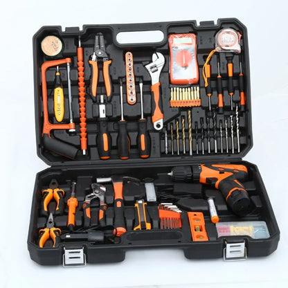 160/136/115/63 PC Lithium Drill Household Multifunctional Hardware Tool Manual Daily Electrician Woodworking Maintenance Toolbox - ShoreCo.Shop