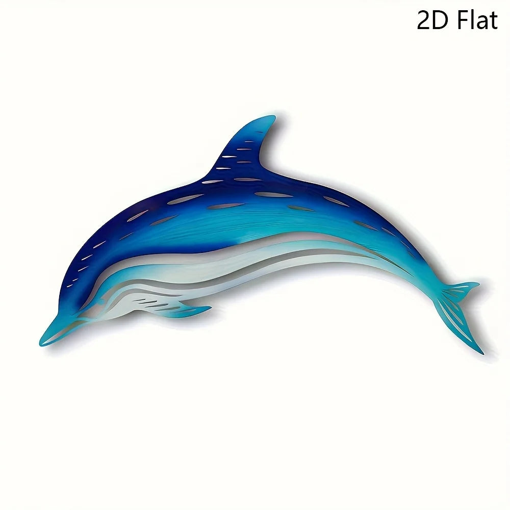 Metallic Blue Dolphin Wall Art - Marine Home Decor    Your Coastal Marketplace | Shoreshopper.com