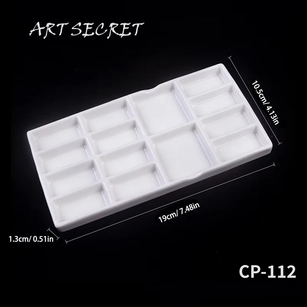 Artsecret 1 pc Simple White Ceramic Multi-Compartment Palette Pigment Mixing Palette Art Supplies Multiple Variants Available    Home Decor Supply | Online Retail | ShoreShopper.com