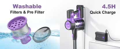 INSE S10 Cordless Vacuum Cleaner, 6-in-1 Stick Vacuum with 45Kpa Powerful Suction, Max 50 Min Runtime Rechargeable Battery    Home Decor Supply | Online Retail | ShoreShopper.com