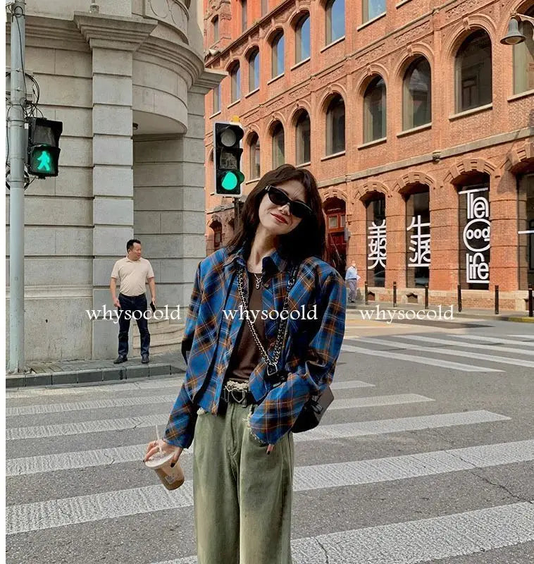 Checkered shirt women's 2024 spring new design sense niche French chic long sleeved shirt  retro top  womens tops    Home Decor Supply | Online Retail | ShoreShopper.com