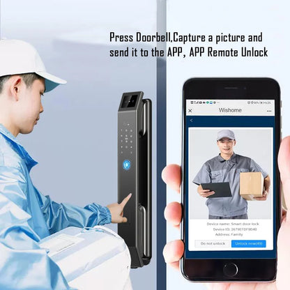 3D Face Recognition Unlock Digital Door Lock With Camera FIngerprint Password Unlock Keyless Electronic Door Lock - ShoreCo.Shop
