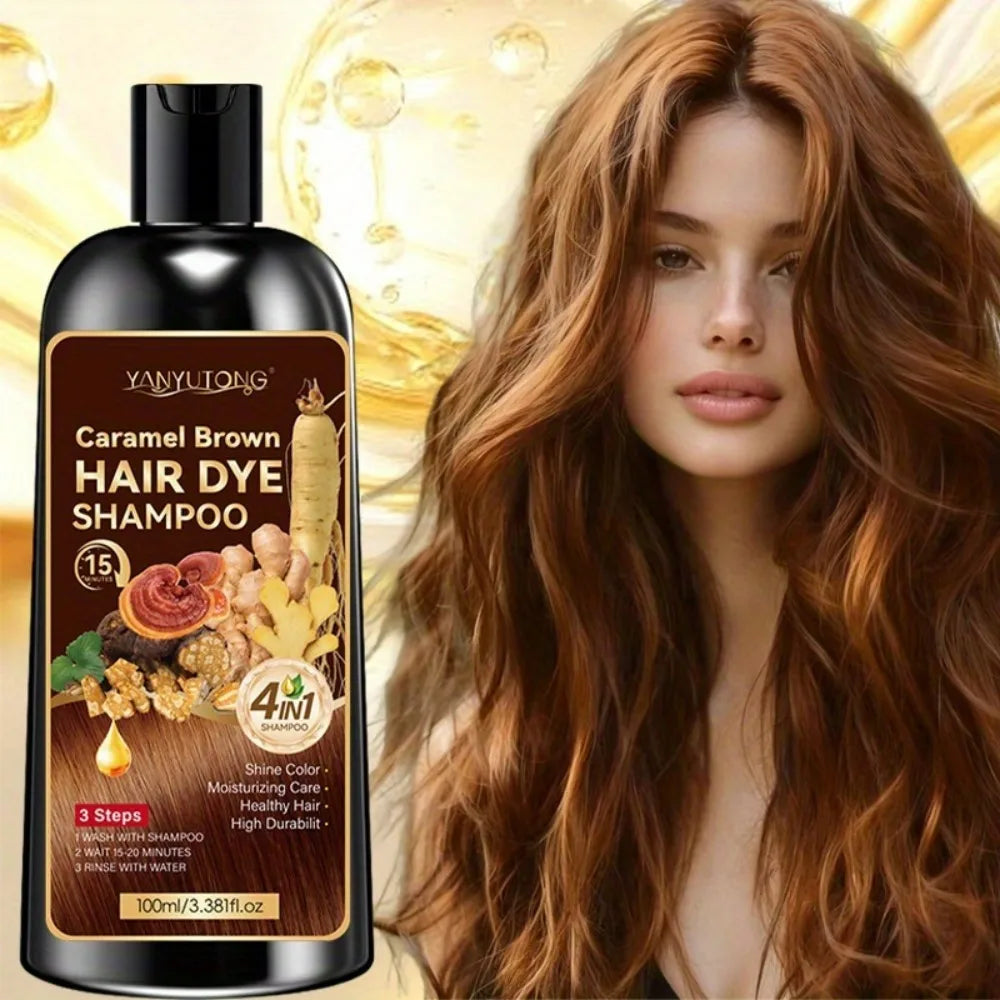 Unisex adult 4-in-1 hair dye shampoo, hair dye shampoo foam, plant-based hair dye, easy to shampoo, cover gray hair - ShoreCo.Shop