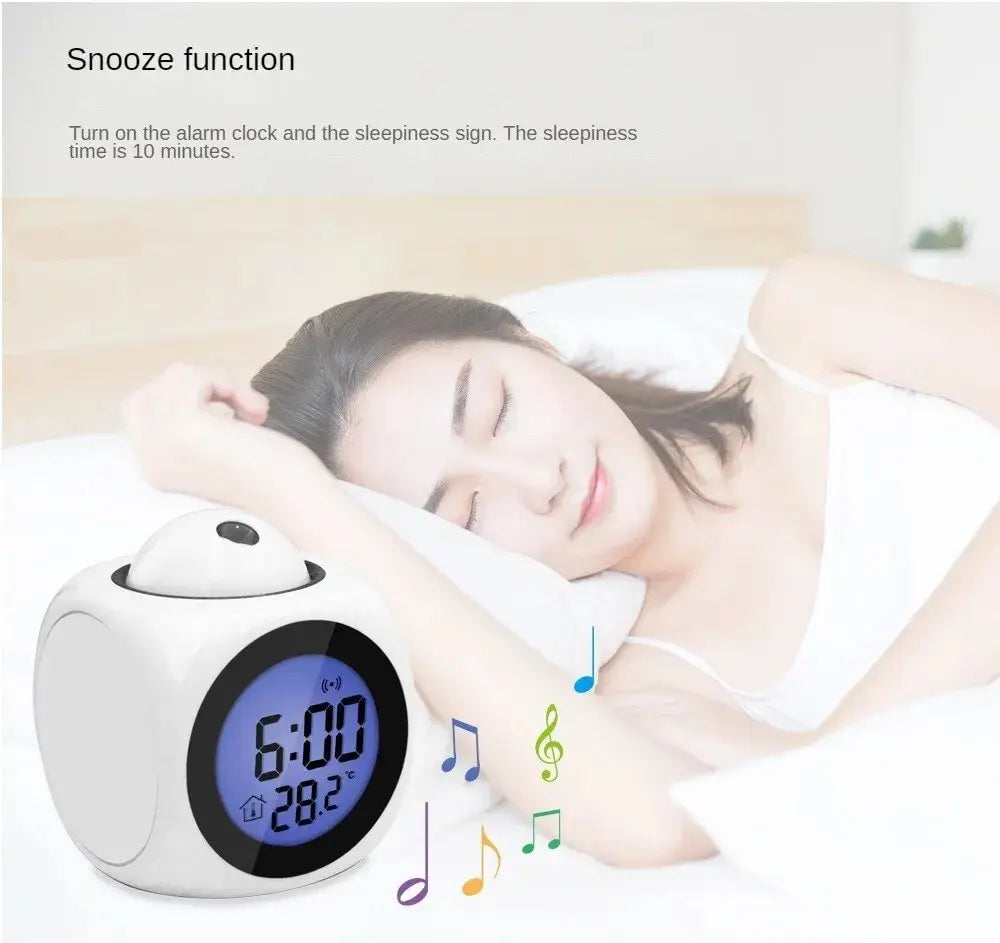 1PCProjection Alarm Clock Ceiling Display Snooze Desk Table Clock Voice Multifunction Digital Projection Clock Temperature Displ    Home Decor Supply | Online Retail | ShoreShopper.com