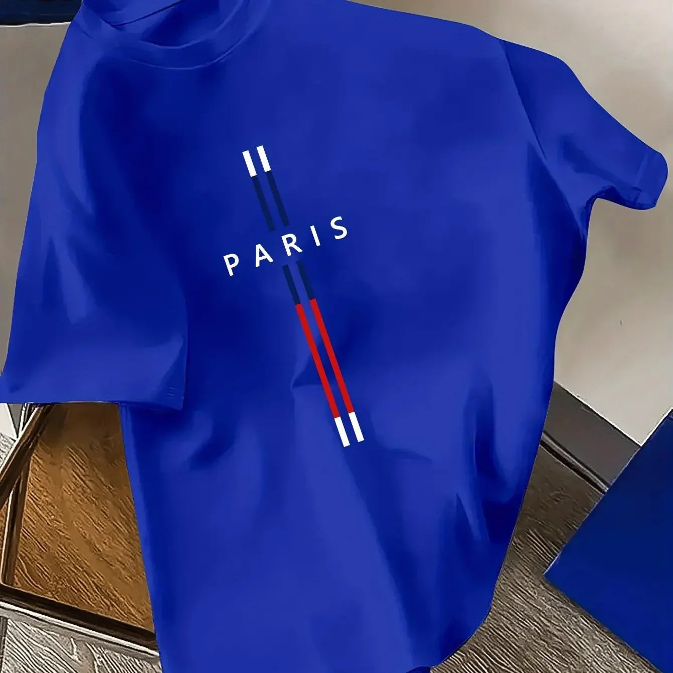 Summer Men 100% cotton fashion casual loose fit plus size Paris letter print round neck short sleeve T-shirt top    Home Decor Supply | Online Retail | ShoreShopper.com