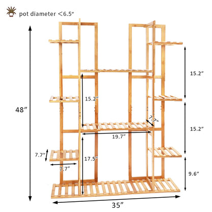 Multi-Tiered Bamboo Plant Stand Indoor Outdoor Flower Pot Holder Rack for Garden Balcony Living Room    Home Decor Supply | Online Retail | ShoreShopper.com