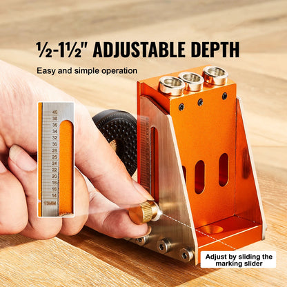 SucceBuy 30 Pcs Pocket Hole Jig Kit Adjustable & Easy to Use Pocket Hole Jig System with Step Drills Wrenches Drill Stop Rings    Home Decor Supply | Online Retail | ShoreShopper.com