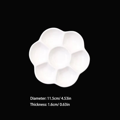 Artsecret 1 pc Simple White Ceramic Multi-Compartment Palette Pigment Mixing Palette Art Supplies Multiple Variants Available    Home Decor Supply | Online Retail | ShoreShopper.com