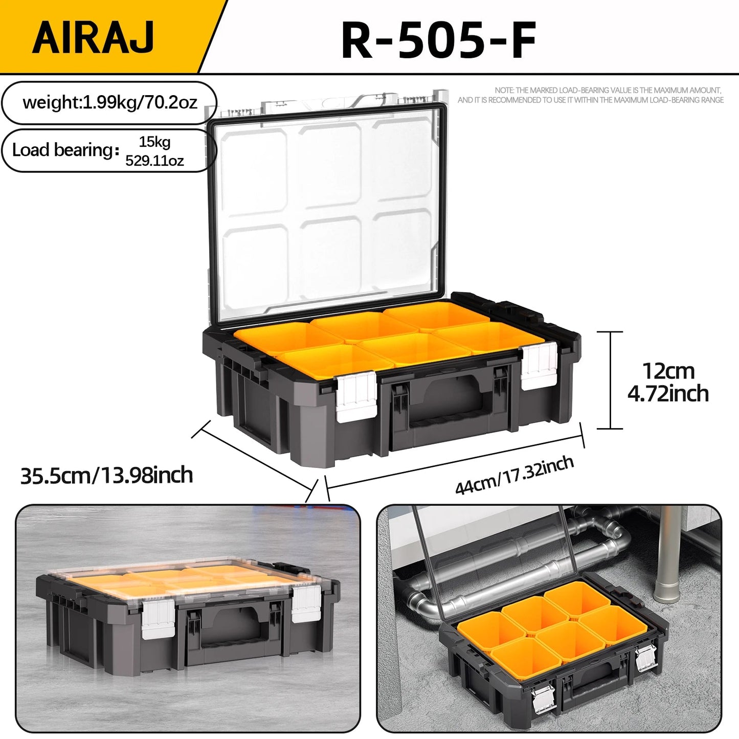 AIRAJ MultiFunctional Tier Stackable Rolling Plastic Portable Folding Tool Storage Box , Suitable for Garage Storage    Home Decor Supply | Online Retail | ShoreShopper.com