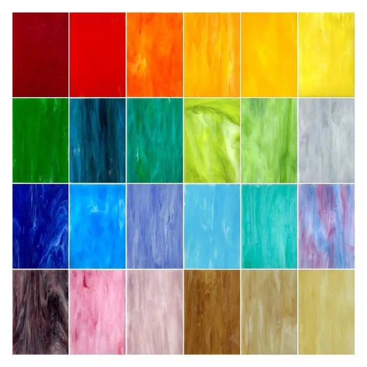 Art Glass Supplies Stained Glass Sheets 24 Pcs 4 X 6 Inch Vibrant Colors Variety Pack For Crafts, Suncatcher Decoration    Home Decor Supply | Online Retail | ShoreShopper.com
