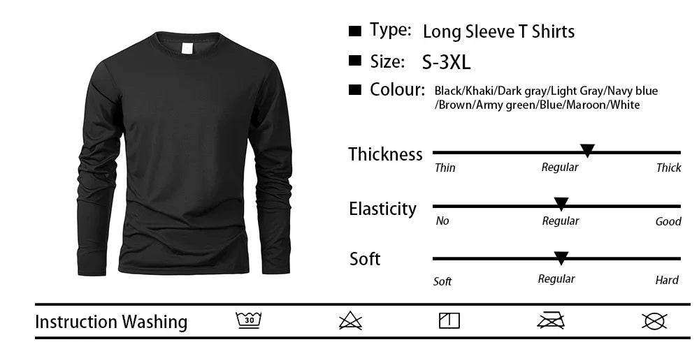 Men's Long Sleeve T Shirts of PARIS Printing Solid Color Casual Tops Autumn High Quality Loose T-Shirt Men Classic Clothing    Home Decor Supply | Online Retail | ShoreShopper.com
