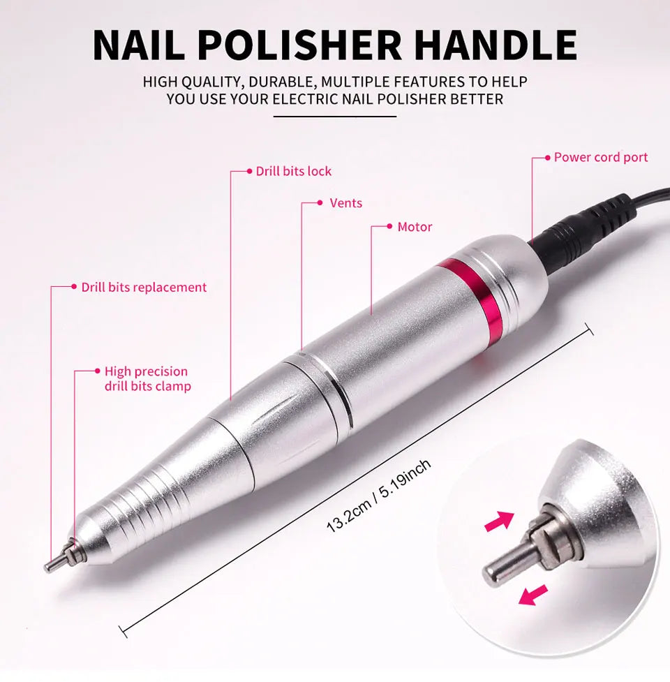 45000RPM Nail Drill Machine Professional Nail Lathe with Large LCD Screen Smart Electric Manicure Polisher Nail Art Tools    Home Decor Supply | Online Retail | ShoreShopper.com