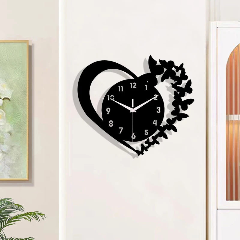 Heart shaped frameless design acrylic silent clock living room bedroom home decoration Mother's Day New Year Easter gift    Home Decor Supply | Online Retail | ShoreShopper.com