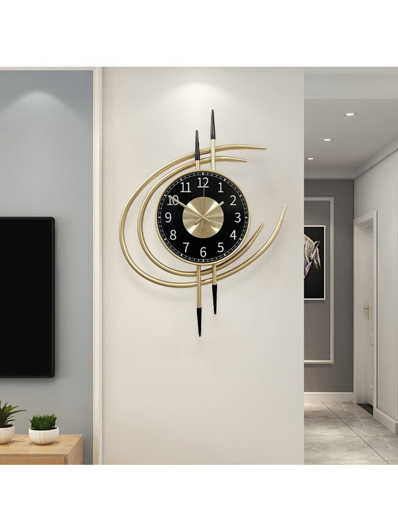 54cm Storm Eye Modern Wall Clock, Large Black Dial Metal Silent Analog Clock, Gold Luxury Decorative for Living Room Bedroom    Home Decor Supply | Online Retail | ShoreShopper.com