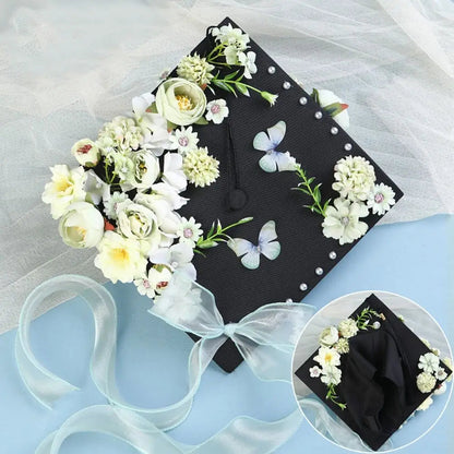 Headwear Doctor Flowers Graduation Cap Master Bachelor Trencher Cap Adjustable Fringe Mortar Board Graduation Party    Your Coastal Marketplace | Shoreshopper.com